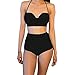 Olive Women's Strappy High Waist Bikini Set Push Up Bandeau Swimsuit