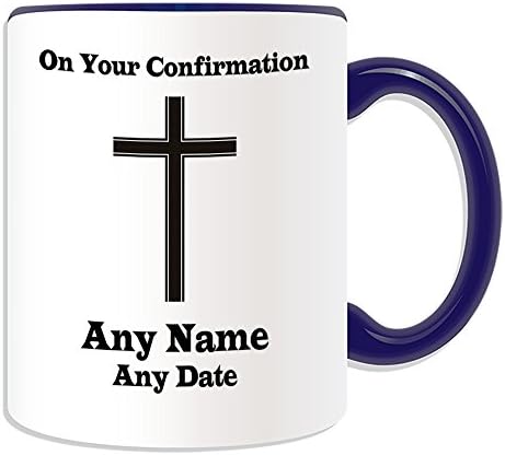 Personalised Gift - On Your Confirmation Holy Cross Plain Mug (Religion Theistic Design Theme, Colour Options) - Any Name / Message on Your Unique - Magic Tarot Logo Mark Badge Symbol Tattoo Totem Emblem Decoration Fancy Gothic Punk Cultural God Goddess Witch Mage Wizard Warlock Sorcerer Angel Heaven Solomon Vampire Occultism Mystery Celtic Jesus Christian Catholic Baptism Christening Communion Nativity Blessing Godfather Godmother Baby Infant Church Cathedral