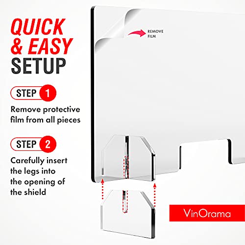 Countertop Desk Sneeze Guard Protective Partition, Plexiglass Shield Barrier for Coughing