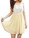 Allegra K Women's Scoop Neck Sleeveless Lace Upper Above Knee Dress