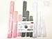 Fonder Mols 9pcs Mixed Sizes 8'' 10'' 14'' Tissue Paper Pom Poms Flower Wedding Party Baby Girl Room Nursery Decoration (White Pink Gray)
