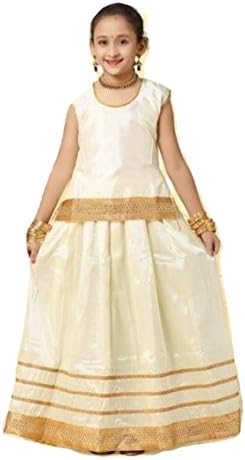 Girls Pattu Pavadai Traditional Kerala Ethnic Indian Festival Dress