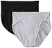 Bali Women's 2 Pack Cool Comfort Shapewear Cottony Hi-Cut, Black/Crystal Grey, Large