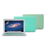 Macbook Air 13 Case, GMYLE Hard Case Frosted for MacBook Air 13.3 inch (Model: A1369 and A1466) - Turquoise Blue 4 in 1 Bundle - Matte Cover - Sleeve Bag - Silicon Keyboard Skin - Clear Screen Protector