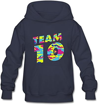 Xword Big Boys Girls Neon Camo Team 10 Cotton Hoodie Sweatshirt XS Navy