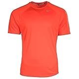 Nike Mens Dri-Fit Miler UV Short Sleeve Running Shirt Bright Orange