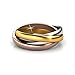 Cate & Chloe Kenzie 18K Gold Ring with Swarovski Crystal, Interlocking Rings, Multicolor Interlocked Ring with Gold, Rose Gold, Silver Promise Ring for Girls, Round Diamond Cut Ring (8)