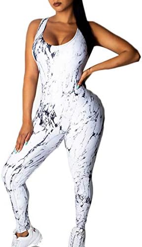 Womens Butt Lift Yoga Jumpsuit Sleeveless Backless Sport Bandage Romper Playsuit