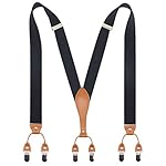 Mens Suspender Wide Leather 6 Metal Clips Adjustable Straps Y Shape By Timiot www.denim.fit