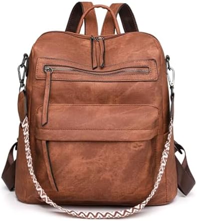 Amazon.com: S-ZONE Leather Backpack Purses for Women  display picture 1
