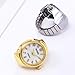 SUKEQ Unisex Women Men Elastic Stainless Steel Dial Quartz Analog Finger Ring Watch Couple Ring Watch (Gold)