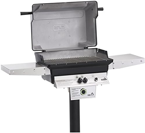 PGS T-Series T40 Commercial Cast Aluminum Propane Gas Grill with Timer On In-Ground Post