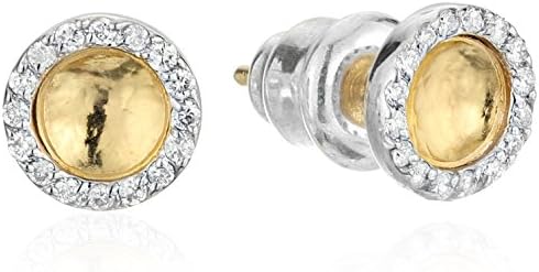 GURHAN Hourglass Diamond Gold Small Round Diamond Pave Stud Earrings