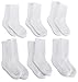 Jefferies Socks Big Boys' Seamless Toe Athletic Crew Socks, 6-pack White, 8-9 1/2(Medium)(Shoe Size 12-6)