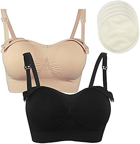 Full Bust Seamless Nursing Maternity Bras with Extra Bra Extenders &amp; Clips Sleep Comfortable Breastfeeding 2PACK XL