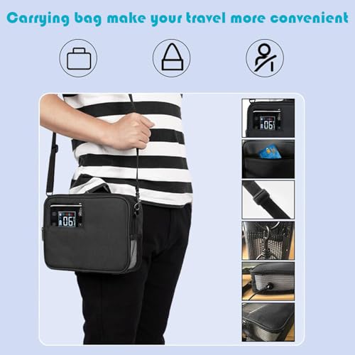 SOUNDCOUS Portable Insulin Cooler Refrigerated Box with Handle 2~8°C Keep Cooling with LED Display, Travel Medical Cooler Box with Handle for Car, Travel, Home, 1 Battery
