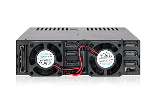 ICY DOCK 6 x 2.5" SATA /SAS HDD/SSD Hot Swap Mobile Rack / Cage in 1 x 5.25" Drive Bay Comparable to Tray-less Design - ExpressCage MB326SP-B