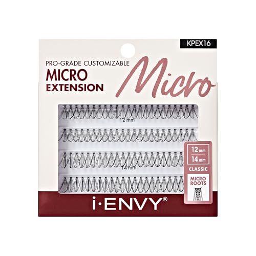 i•ENVY Lash Clusters, 92 pcs 12+14mm (Classic) Micro-Root Eyelash Extension, Pro-Grade Customizable Individual Cluster Lashes Kit, Easy To Apply, Lightweight, Tapered-End Natural False Lashes at Amazon