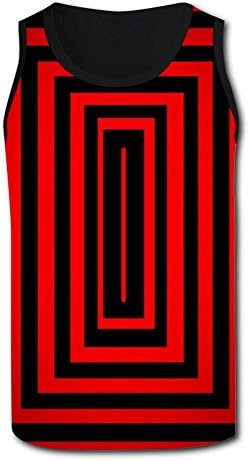 LLYMG Cool Red Square Men 3D Graphic Tank Top Crew Neck T-Shirts XL
