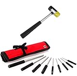 Approved for Automotive AFA 9-Piece Pin Punch Set and 1 Double Faced Mallet