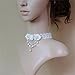 LEFINIS White Flower Beads Pendant Popular Girl Gothic Lolita Braided White Lace Choker Necklace Bracelet Set