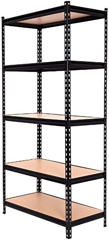 5 Tier Shelving Unit Heavy Duty - Industrial Garage Storage Adjustable Shelf Tower - Free Standing Utility Organizer Bundle w Anti-slip Accessory Pad