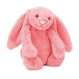Jellycat Bashful Coral Bunny Stuffed Animal, Medium, 12 inches