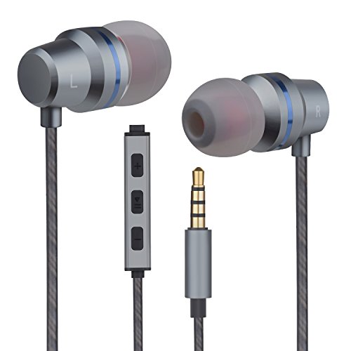 Earbuds Stereo Headphones in-Ear Earphones with Microphone Mic Wired Earphone Compatible iPhone Android Phone iPad Tablet Laptop Samsung MP3 Players Nokia,HTC (Without Volume Control)