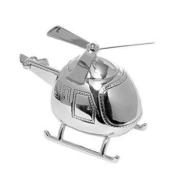 Amazon Com New Silver Plated Helicopter Money Box Piggy Bank - amazon com new silver plated helicopter money box piggy bank naming christening gift baby