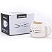 Asmwo Ceramic Cat Coffee Mug for Cat Lover 12 oz Porcelain Tea Mug Christmas Birthday Gifts for Women White
