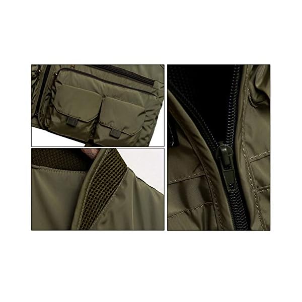 Janhiny Quick Dry Fly Fishing Vest Atmungsaktive Angeljacke mit Mesh-Futter für Angler – Bild 6