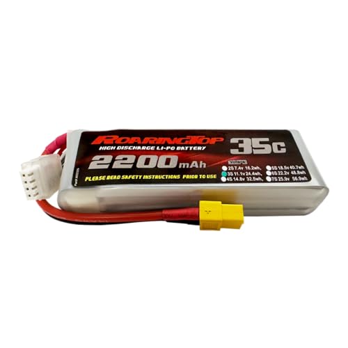 RoaringTop 2200mAh 3S1P 11.1V 35C Li - Po Battery with XT60 Plug for RC Aircraft (2 Packs)