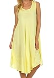 Sakkas 1051 Everyday Essentials Caftan Dress/Cover Up - Yellow - One Size