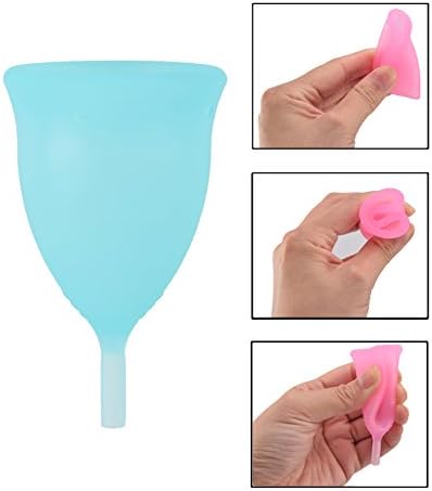 Shelcup Womens Best Silicone Menstrual Cup with Free Cycle Bag to carry,Soft and Comfortable,Small/Large , 3 Colors Pink, Blue, Purple (L, Blue)