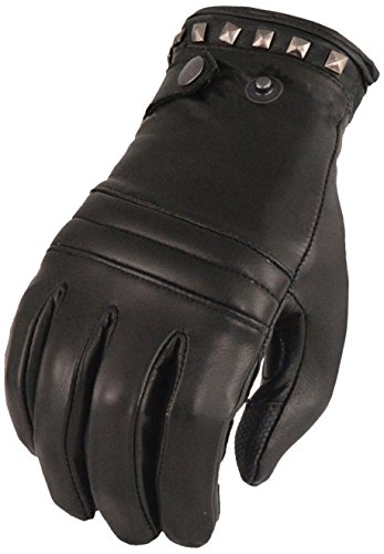 Milwaukee Leather Women's Leather Thermal Lined Gloves with Studding Detail (Black, Small)
