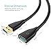 SYNCWIRE USB Extension Cable 2M - High Speed USB 3.0 Type A Male to Female Lead with Gold Plated 5Gbps Data Transfer and Charging Extender Cord - Black