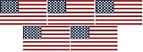 Safety Depot Hard Hat American Flag Sticker Decal Weather Resistant Flexible Vinyl Suitable for Cars, Windows and Smooth Surfaces. (5 Pack)
