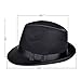 VBIGER Fedora Hats Bowler Hat Gangster Porkpie Derby Hats (Black)