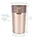 Stainless Steel Insulated Travel Coffee Mug, Rainbrace Double Wall Insulated Coffee Mug Travel Mug Cup Water Bottle Wide Mouth With One Hand Flip Lid 300 ml/10 oz Keep Hot or Cold for Hours(Gold)