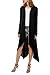 Meaneor Women Long Cardigan Open Front Drape Lightweight Maxi Duster Sweaters Long Sleeve High Low Hem Fall Coat,Black,L