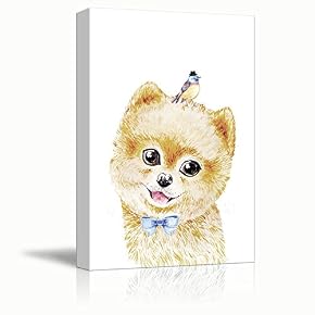Dogs Series Watercolor Style Painting of a Cute...