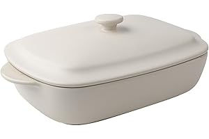 TUSIMI Ceramic Casserole Dish with Lid,33oz Covered Rectangular Baking Dish with Lid,Deep Casserole Cookware Bakeware,Oven Sa
