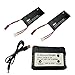 sea jump 2 X 7.4V 610mAh 15C Lipo Battery Replacement With 2 IN 1 Battery Charger For Hubsan X4 H502S H502E Quadcopter To Increase the Flight time(20mins)