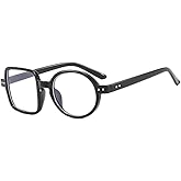 ICARA Personality Square Round Reading Glasses for Men Women,Computer Glasses Anti UV Readers