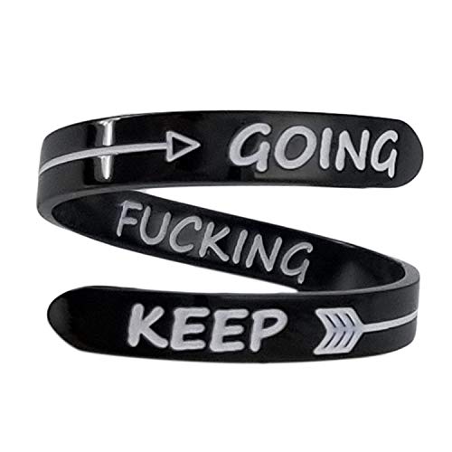 Inspired Rocker Ring Polished Cool Black Stacking Charm Jewelry Adjustable Statement
