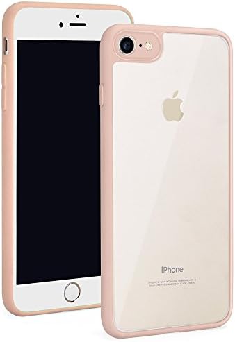 Case for iPhone 7, Juboury Ultra Slim Transparent Clear Enhanced Grip Case with 2 Pieces Tempered Glasses Screen Protector for Apple iPhone 7 (Indipink)