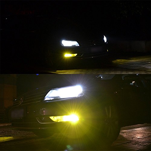 Calais 9145 H10 9140 LED Bulb Yellow 3000K Super Bright COB Chips 2000 Lumens 9040 9045 LED Fog Light Bulbs lamps Replacement (Set of 2)