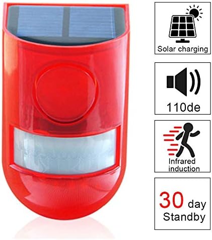 Solar Security Light Alarm Solar Powered Sound Alarm Strobe Light Led Ip65 Waterproof Solar Light With Motion Sensor With Energy Saving Warning Built In Battery 1 2 4pcs