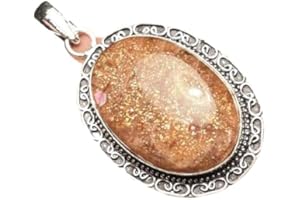 Natural Orange Sunstone Pendant, 925 Sterling Silver, Handmade Gemstone Jewelry