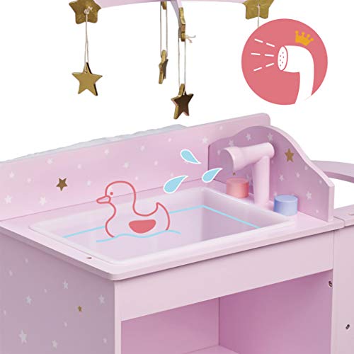 Olivia's Little World - Twinkle Stars Princess 16" Baby Doll Changing Station with Storage - Purple